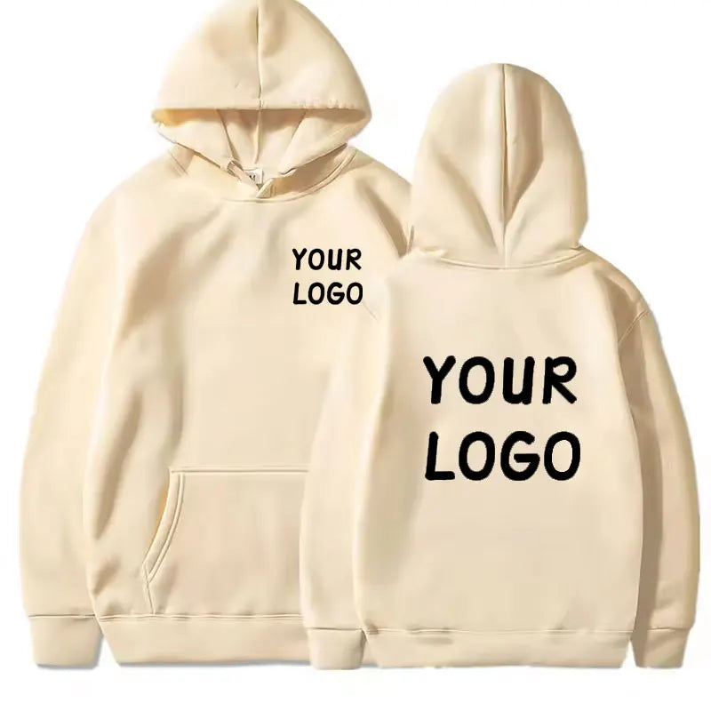 DIY Custom Your Brand LOGO Men Women Casual Hoodie Top Solid Color Pullover Street Personality Sweatshirt Custom Gifts