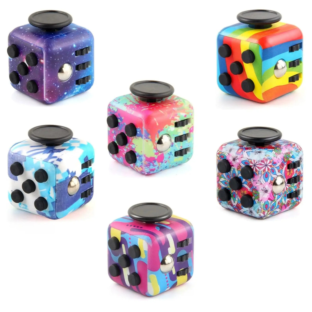 6-in-1 Fidget Cube Antistress Toy 3.4cm 40g - Hand Spinner Decompression Tool for ADHD Autism Anxiety Stress Relief Kids Adul