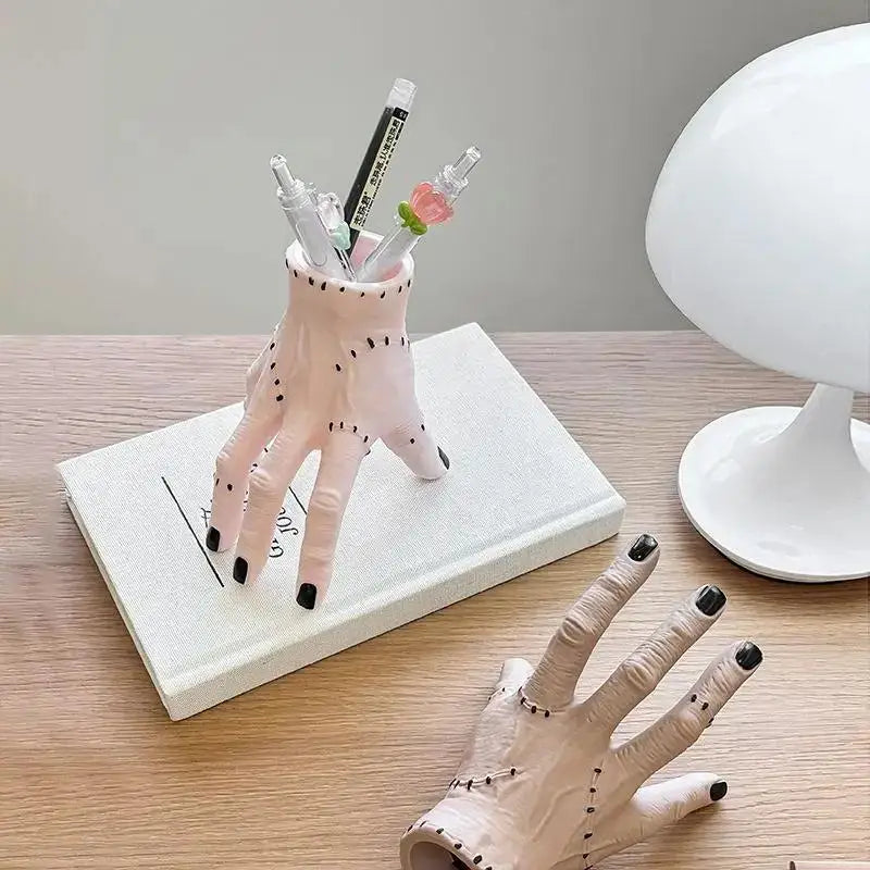 Scary Horror Palm Sculpture – Halloween Desk Pen Holder & Succulent Planter Ornament (2 Styles)