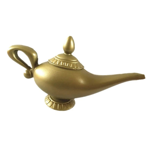 Vintage Aladdin Genie Lamp Ornament – Retro Carved Costume Prop for Halloween, Cosplay & Home Decor