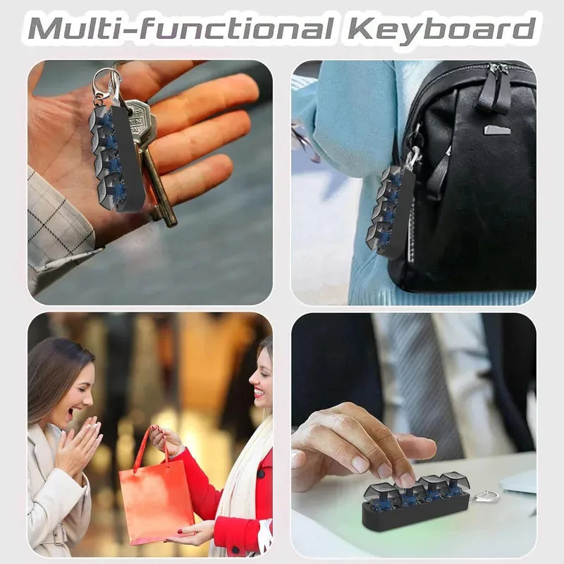 4Keys Finger Button Anti-stress Toys Mechanical Keyboard Keycaps Office Decompression Calming Keychain Gifts for Children Adu