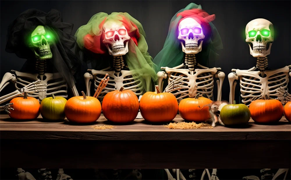 Halloween LED Glowing Eyes with Auto Timer – 2pc Light-Up DIY Eyes for Masks, Pumpkins, Skulls & Outdoor Props