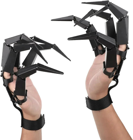 Articulated Skeleton Ghost Claw Finger Extensions – Realistic Horror Halloween Cosplay Prop (Left, Right or Pair, One Size)