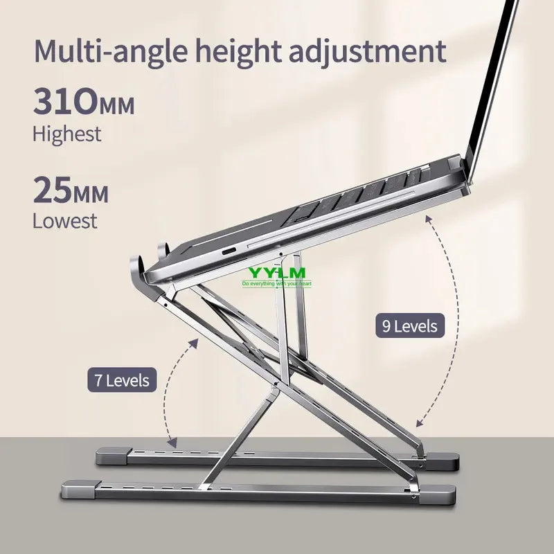 Adjustable Aluminum Laptop Stand - Foldable & Portable