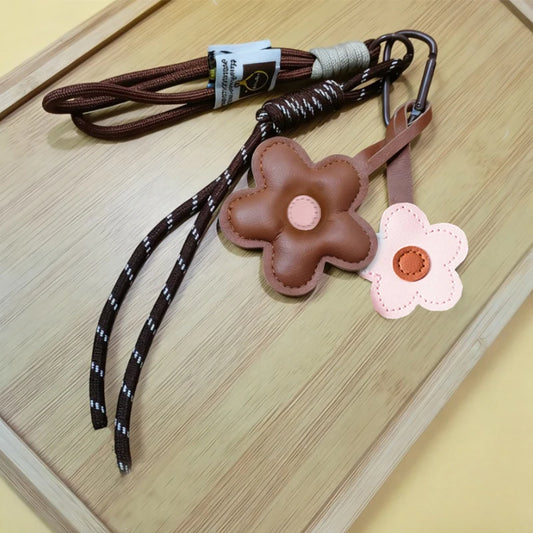 PU Leather Sunflower Bag Pendant & Keychain – Cartoon Flower Charm for Bags & Cars