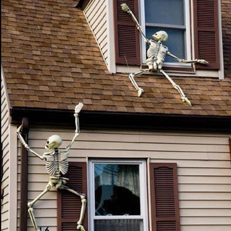 40cm Poseable Human Skeleton – Haunted House Horror Prop & Halloween Party Decoration (1 or 2 Pack, Ages 14+)