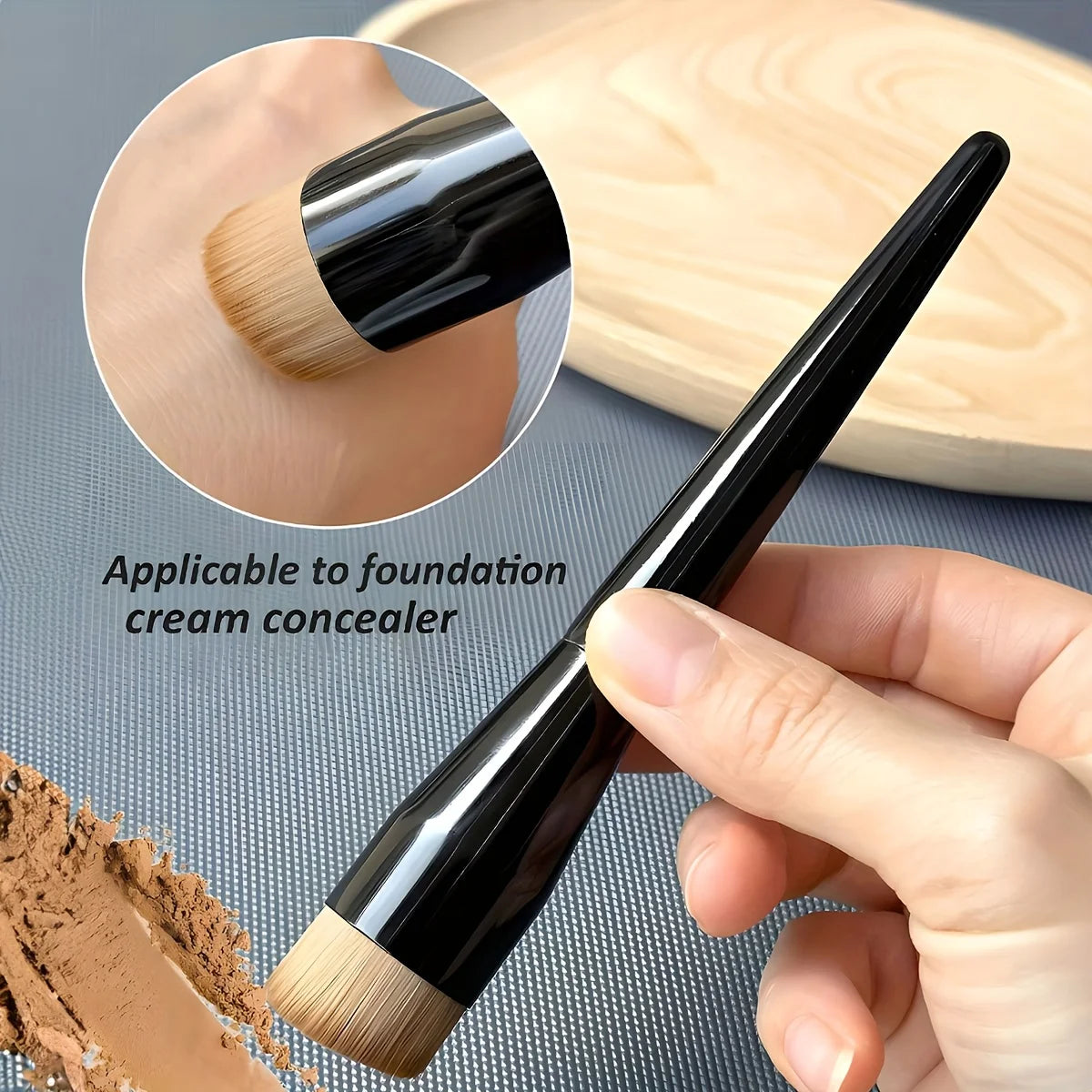 Flat Top Foundation Brush – Kabuki Buffing Brush for Full Coverage