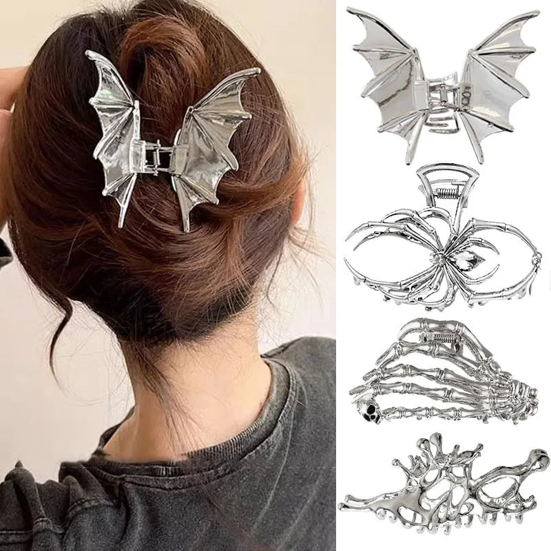 Gothic Spider Hair Claw Clips – Strong Hold Metal Shark Clamps for Halloween, Punk & Everyday Styling (24 Styles)