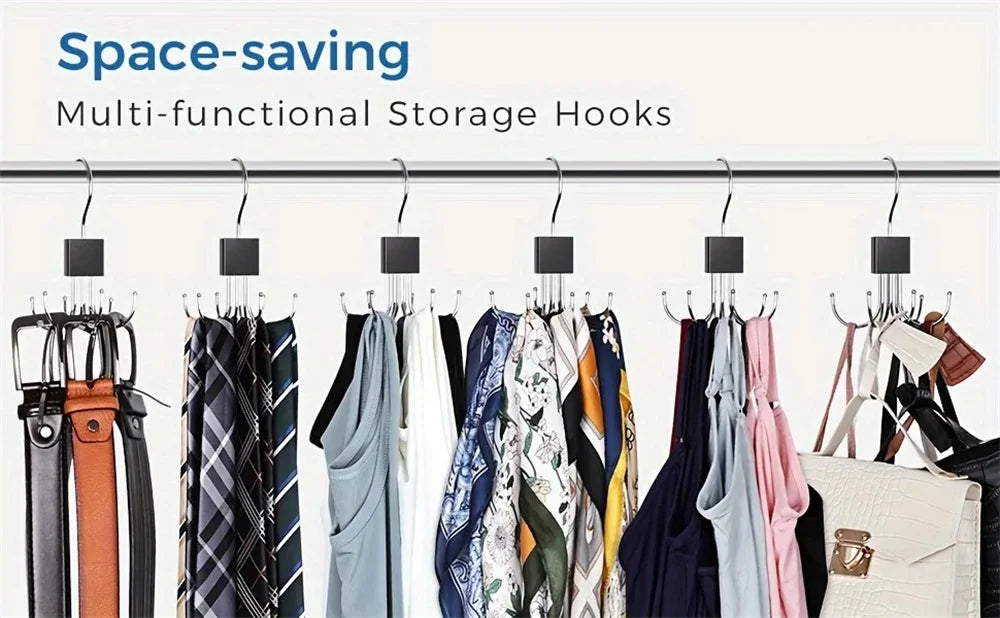360°Rotating Belt Hanger Hook Durable Belts Rack Organizer for Belts Scarves Bras Ties Home Dorm Storage Hanger Closet Organi