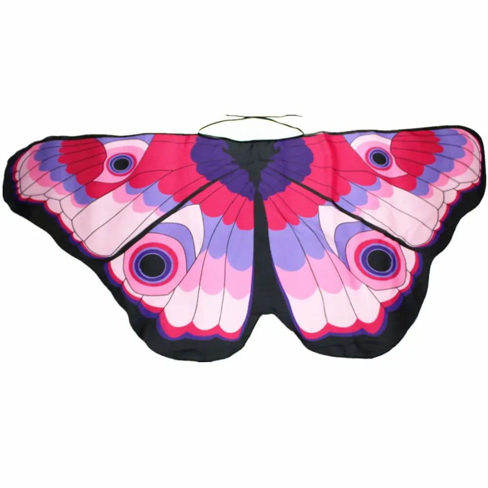 Kids Butterfly & Angel Wings Shawl Cape – Fairy Elf Costume for Halloween, Cosplay, Dance & Stage Performance (Multiple Colors)