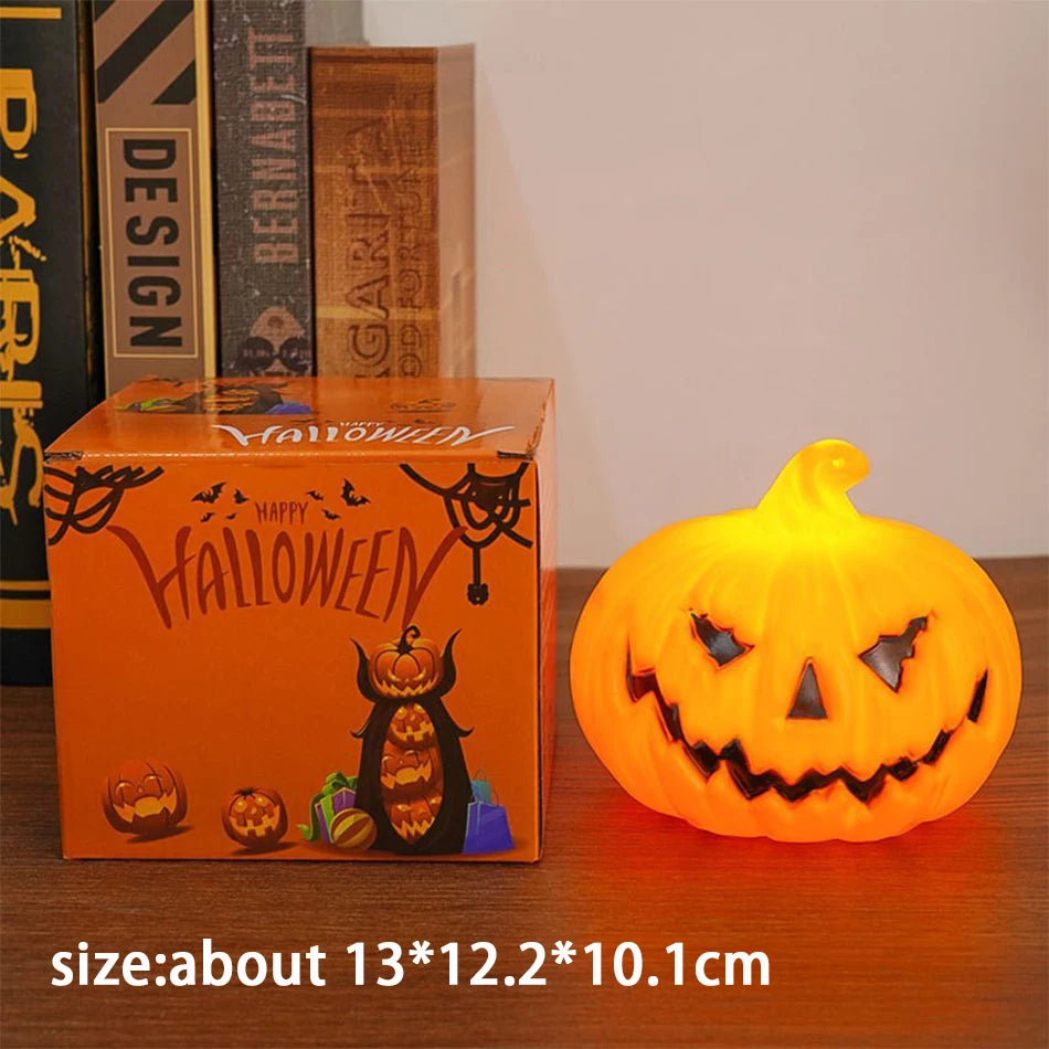 Halloween Pumpkin Lantern – Skull & Ghost Face LED Candle Lamp for Bedroom, Garden & Party Decor