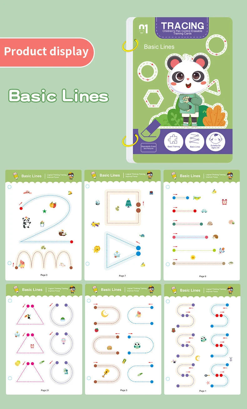 Reusable Kids Practice Book Set – 34 Page