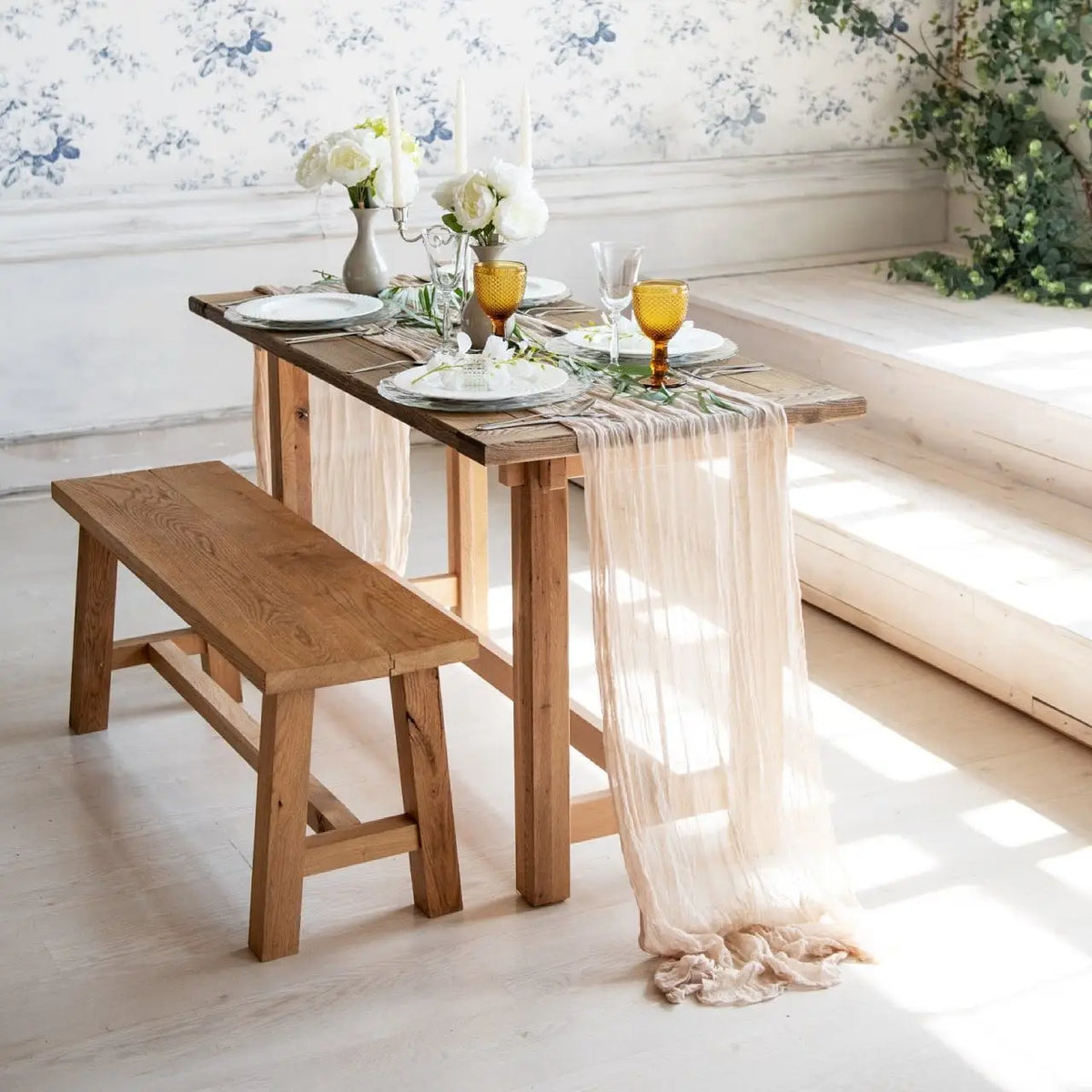 Wrinkle Cheesecloth Table Runner - Wedding & Holiday Decor