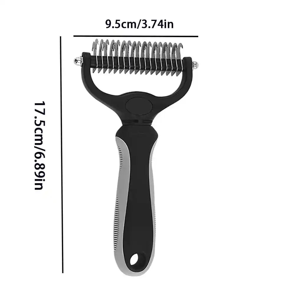 Pet Detangling Comb & Thinning Brush – Double-Sided Stainless Steel Grooming Tool for Cats & Dogs