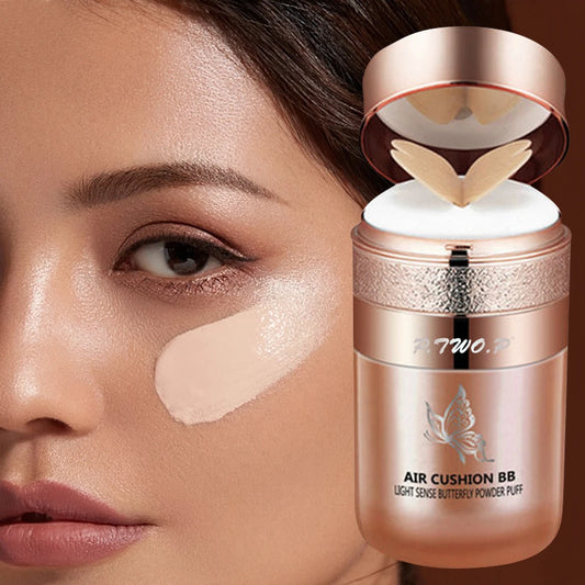 Air Cushion BB Cream Moisturizing Foundation Concealer Whitening Oil-control Waterproof Butterfly Powder Puff Makeup Cosmetic