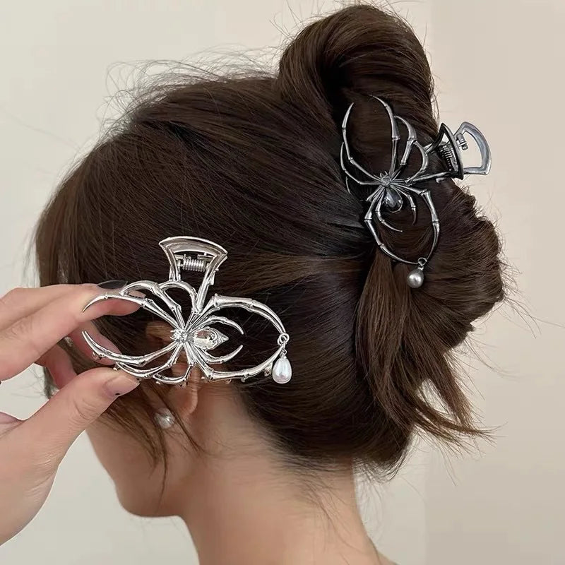 Gothic Spider Hair Claw Clips – Strong Hold Metal Shark Clamps for Halloween, Punk & Everyday Styling (24 Styles)