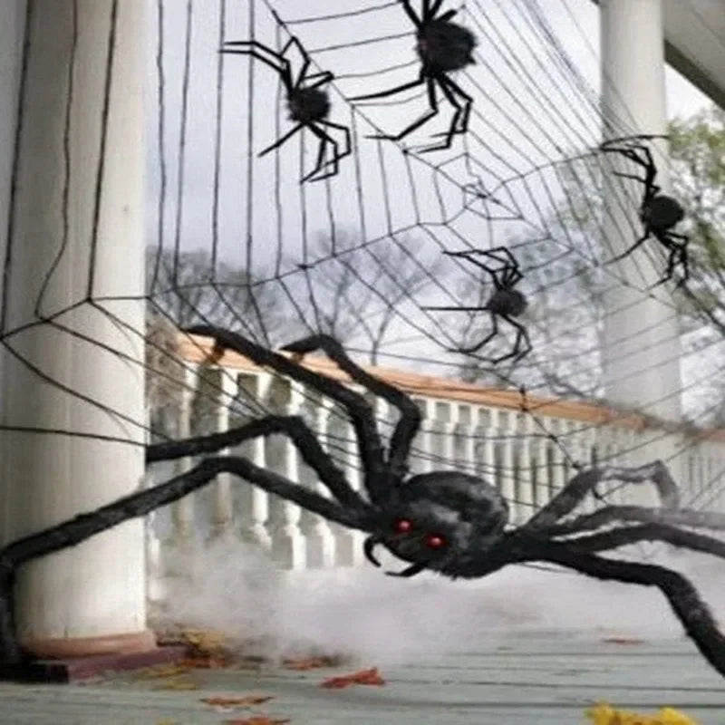 Giant Poseable Plush Spider – Halloween Decoration & Prank Prop for Indoor & Outdoor Haunted House (8 Sizes: 30cm–200cm)
