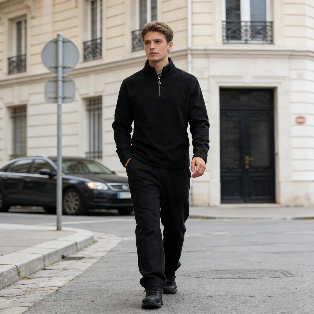 Men's Hoodies Sweatshirts Thicken Warm Fleece Tracksuit for Men Zipper Neck Pullover Men's Winter Clothing Soft Shell Men Hoo