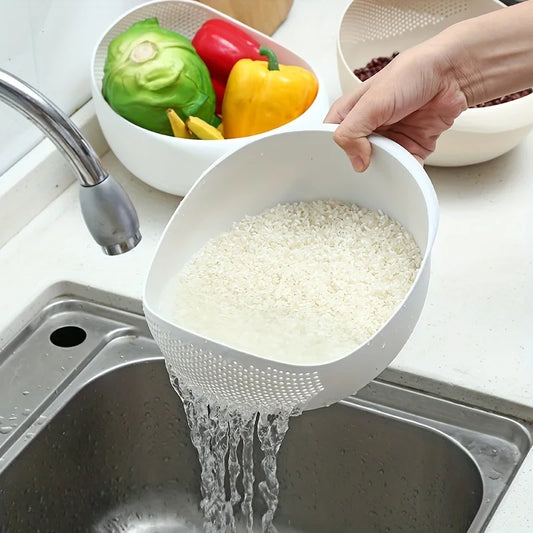 Multi-Purpose Rice Washing Basket & Vegetable Strainer | Eco-Friendly Kitchen Colander