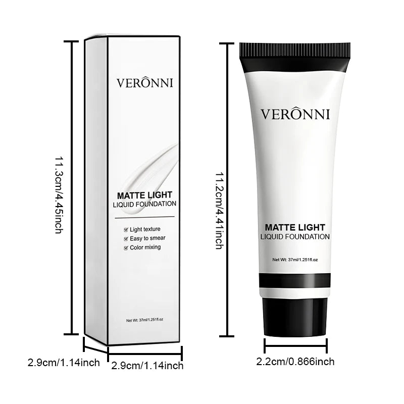 VERONNI Pure White Face & Body Paint Foundation – Halloween Clown, Ghost & Cosplay Costume Makeup Adjuster (37ml, All Skin Types)