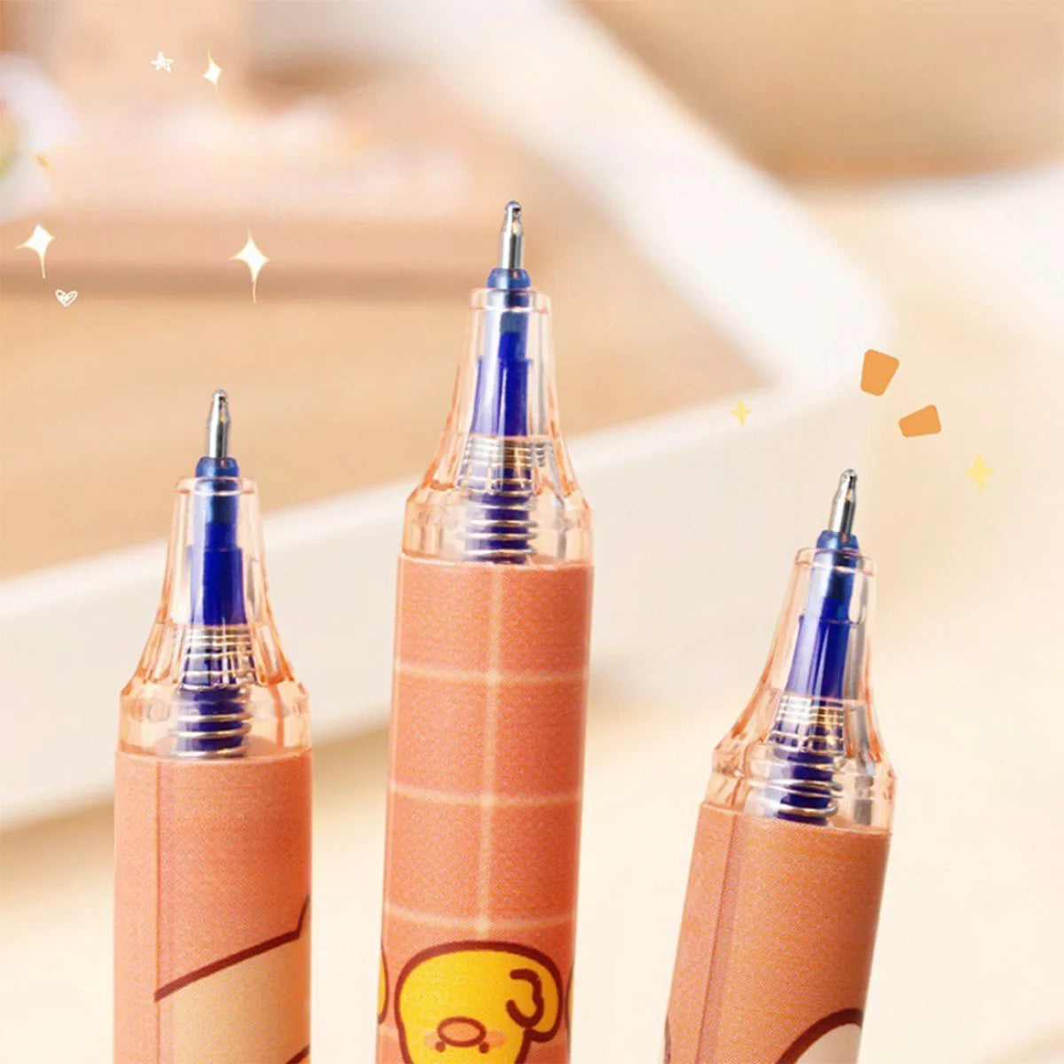 Capybara Erasable Refillable Gel Pens – Smudge-Free 0.5mm Cute Animal Stationery for Students & Office (5- or 6-Pack)