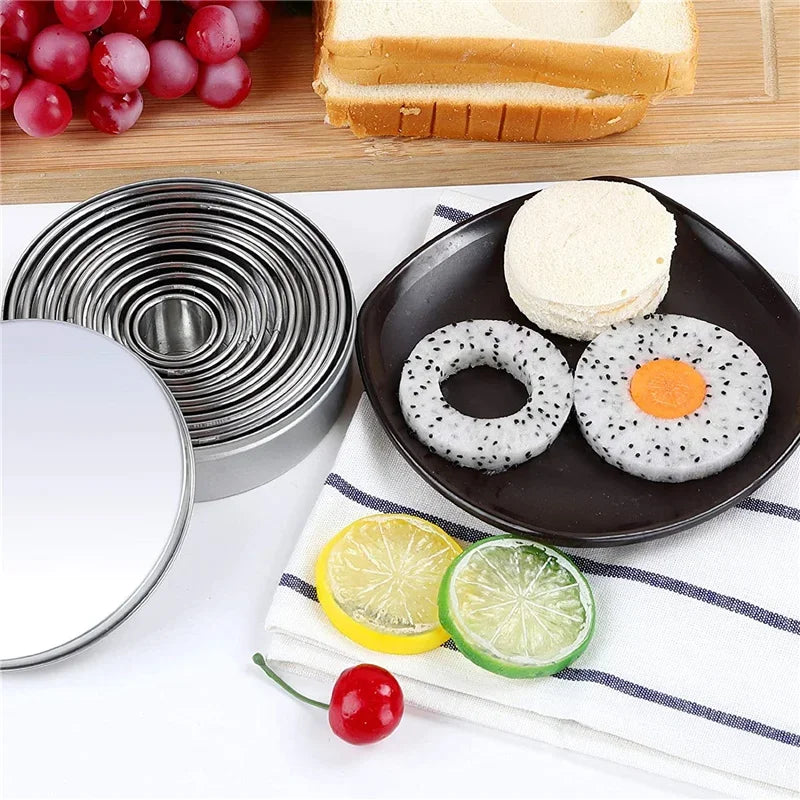 Stainless Steel Round Biscuit & Cookie Cutter Set — 3/5PCS