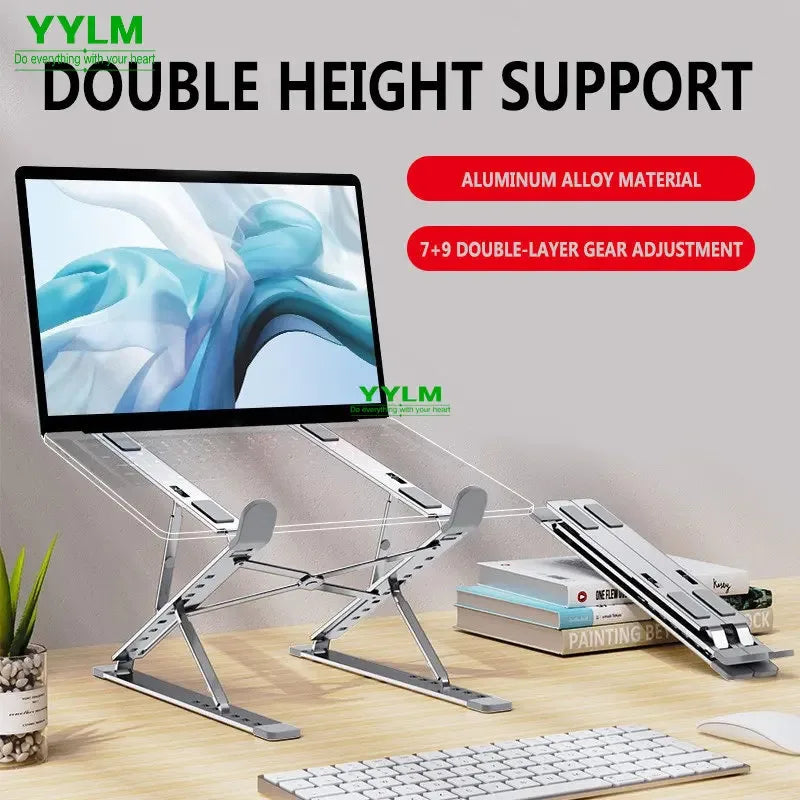 Adjustable Aluminum Laptop Stand - Foldable & Portable