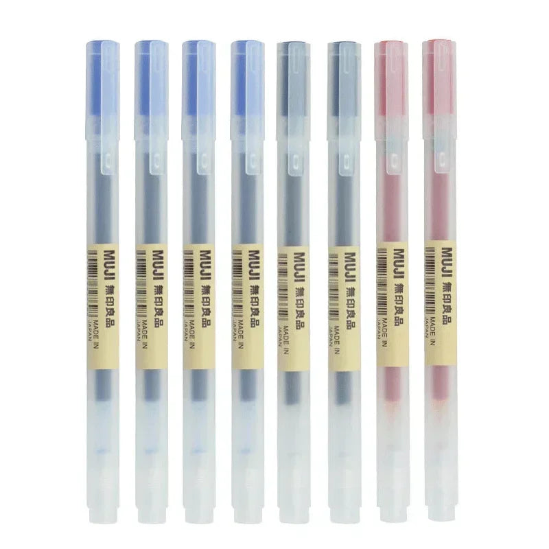 Japanese-Style Kawaii Gel Pens – 6 or 8-Pack in Black, Blue & Red, 0.38mm or 0.5mm for School & Office (Mixed Colour Sets Available)