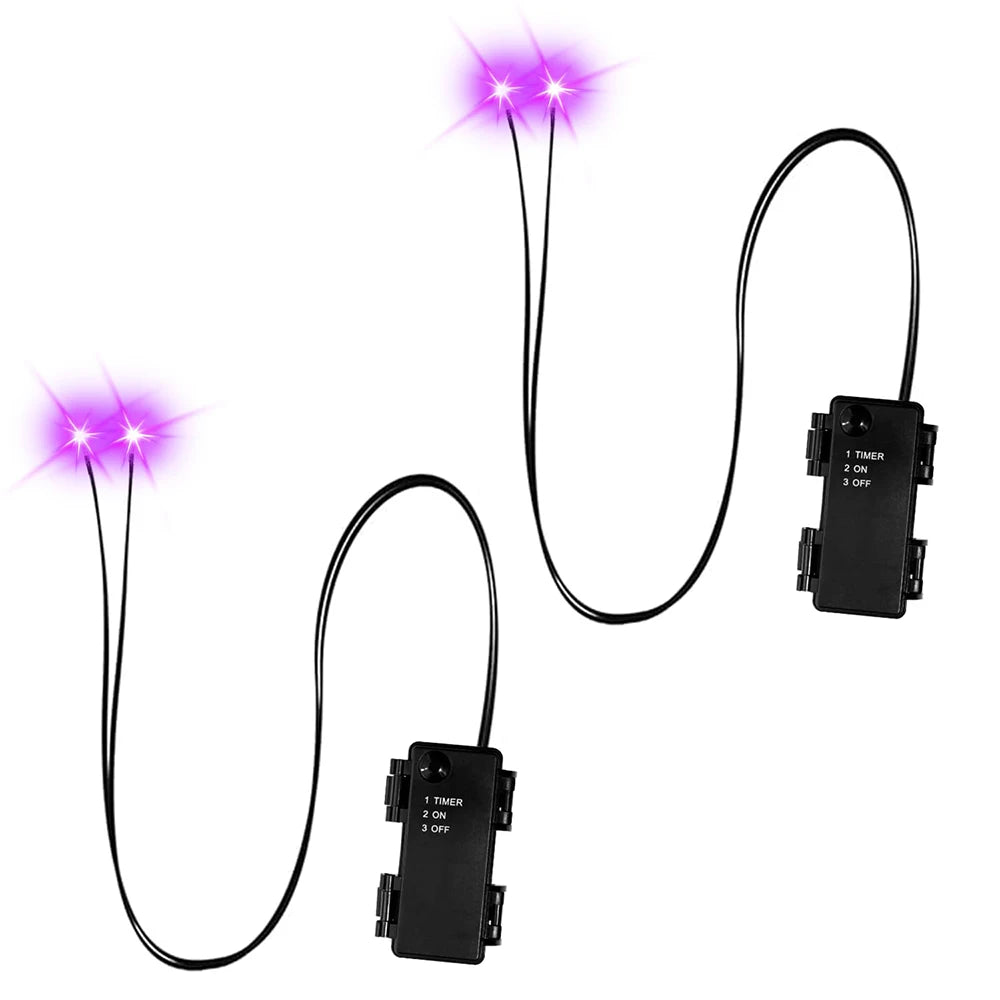 Halloween LED Glowing Eyes with Auto Timer – 2pc Light-Up DIY Eyes for Masks, Pumpkins, Skulls & Outdoor Props