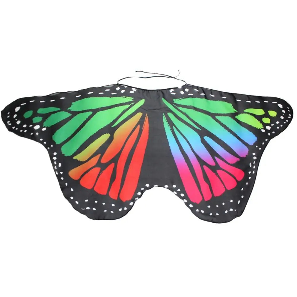 Kids Butterfly & Angel Wings Shawl Cape – Fairy Elf Costume for Halloween, Cosplay, Dance & Stage Performance (Multiple Colors)