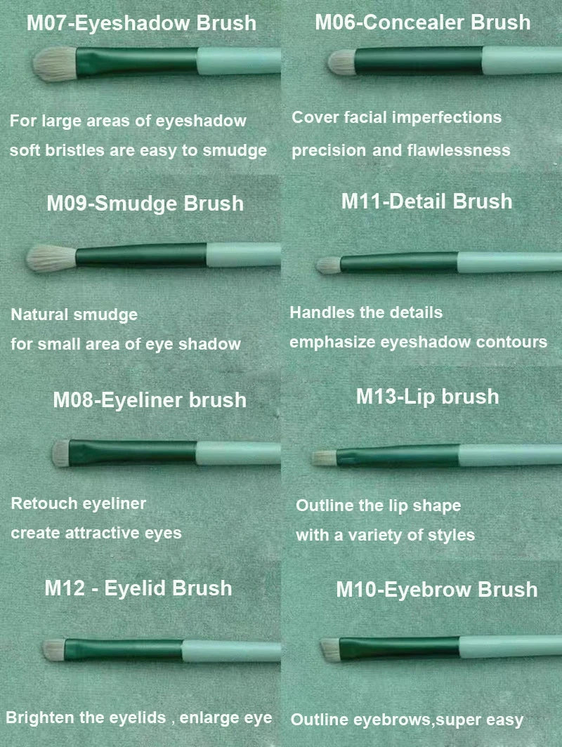 13-Piece Makeup Brush Set – Eye Shadow, Foundation & Blending Brushes