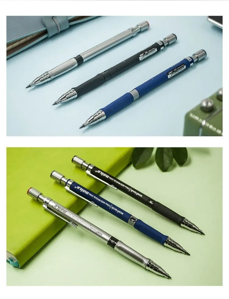 2.0mm Mechanical Pencil Set with 2B Lead Refills – Black & Colour Leads for Writing, Sketching, Drawing & Art (Pencil Sets & Refill Packs)