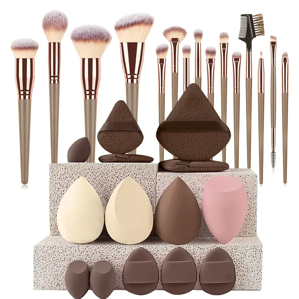 Complete Face & Eye Makeup Brush Set – Professional Full Coverage Kit