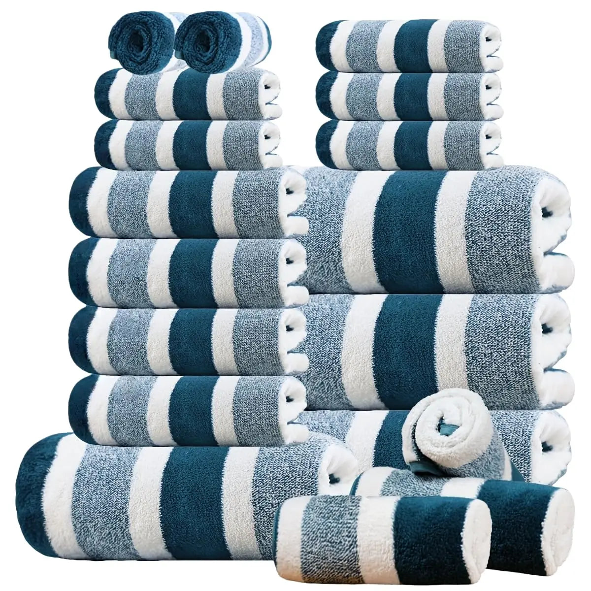 18-Piece Luxury Bath Towel Set - Quick-Dry & Ultra-Soft