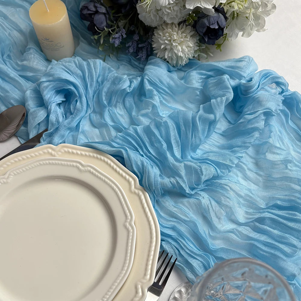 Wrinkle Cheesecloth Table Runner - Wedding & Holiday Decor