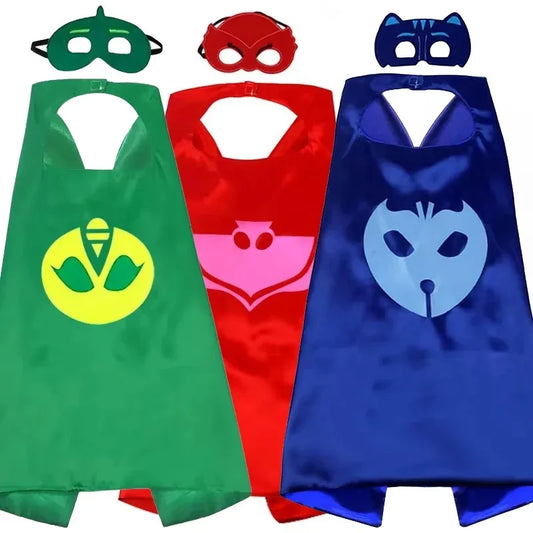 PJ Masks Cosplay Costume Set with Mask – Catboy, Owlette & Gekko for Halloween, Birthday & Christmas Dress-Up