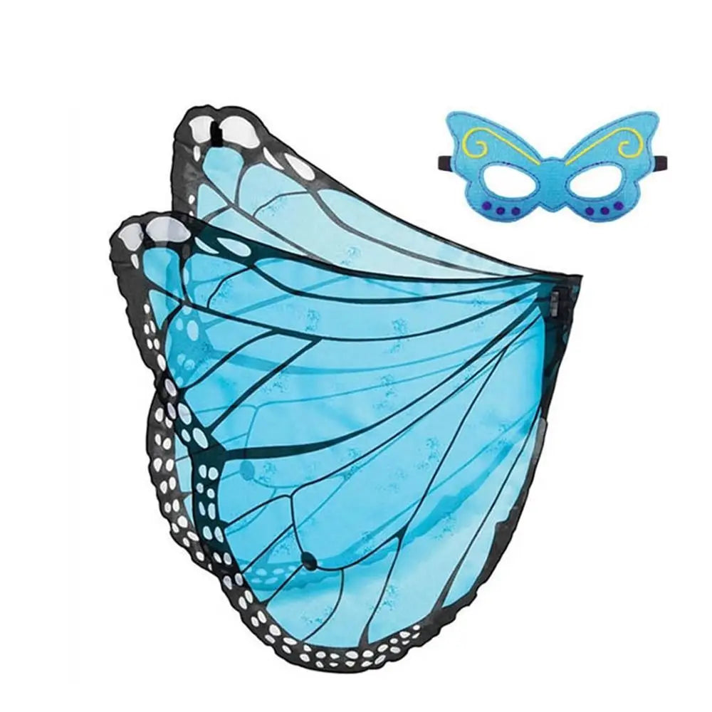 Kids Butterfly & Angel Wings Shawl Cape – Fairy Elf Costume for Halloween, Cosplay, Dance & Stage Performance (Multiple Colors)