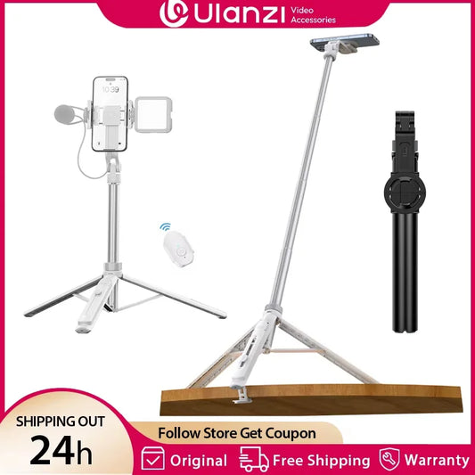 Ulanzi TT88 Overhead Selfie Stick & Phone Tripod with Wireless Remote – 1.44M