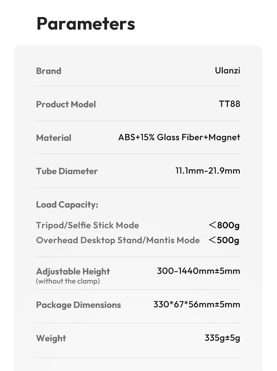Overhead Phone Tripod with Remote