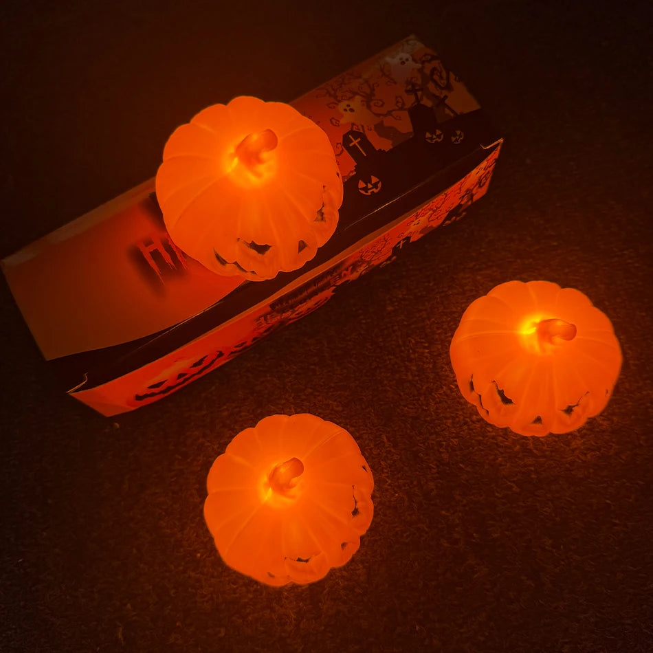 Halloween Pumpkin Lantern – Skull & Ghost Face LED Candle Lamp for Bedroom, Garden & Party Decor