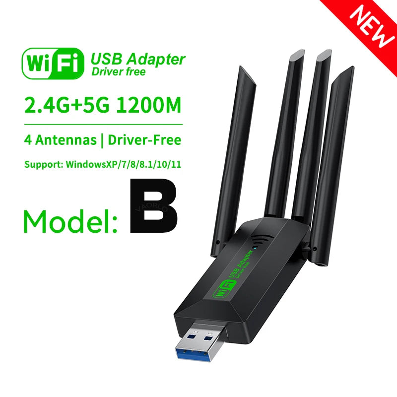 1200Mbps Dual-Band WiFi USB 3.0 Adapter (2.4G/5GHz)