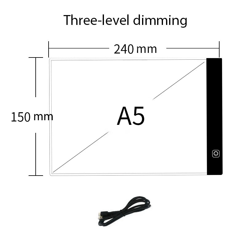 LED Light Tracing Pad for Kids – 3-Level Dimmable Drawing Copy Board