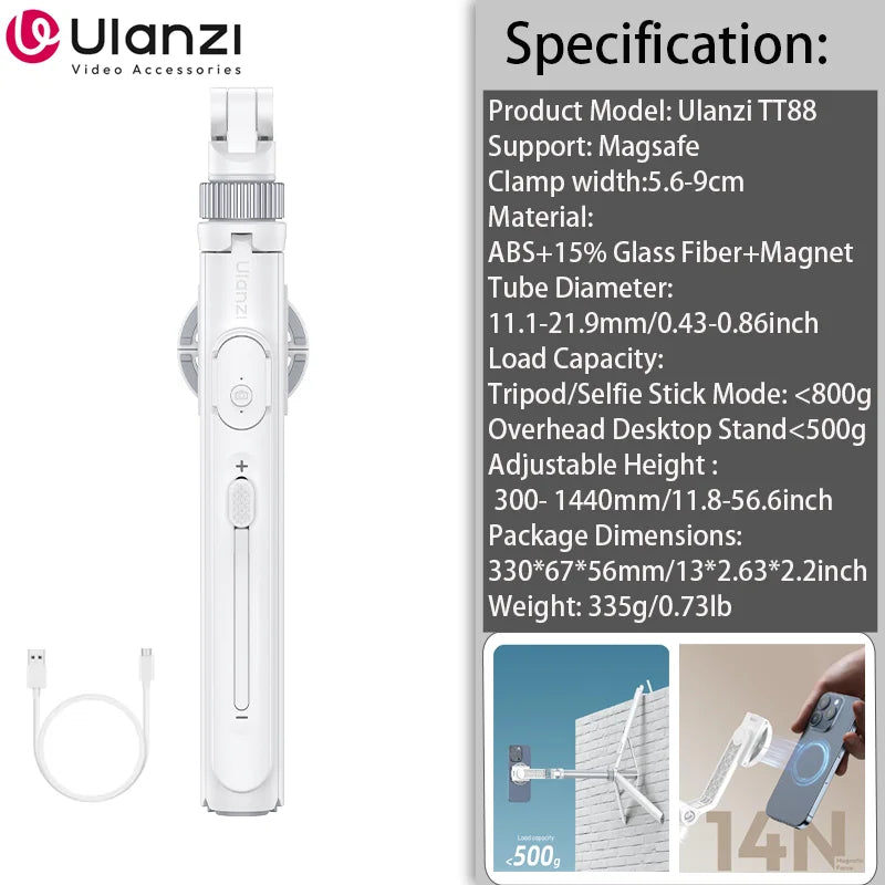 Overhead Phone Tripod with Remote