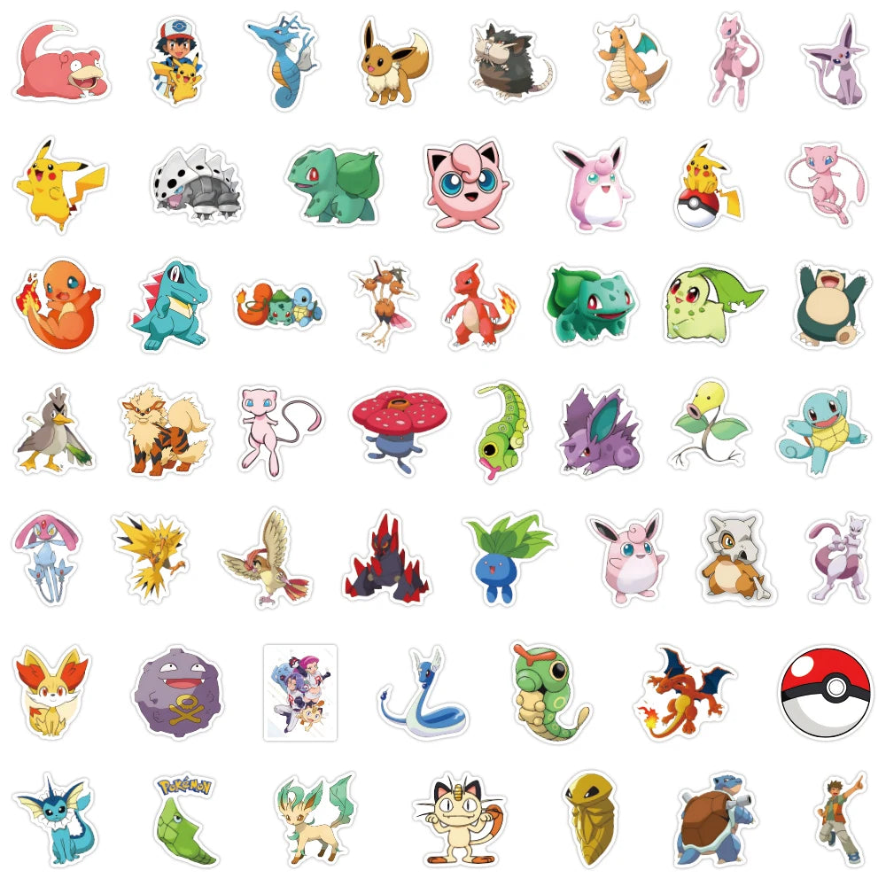 Pokémon Anime Stickers – Pikachu Kawaii Sticker Pack for Laptops, Skateboards & More