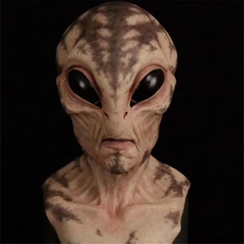 Halloween Alien UFO Skull Latex Mask – Horror Sci-Fi Cosplay Helmet for Carnival, Costume & Dress-Up Parties (6 Designs)