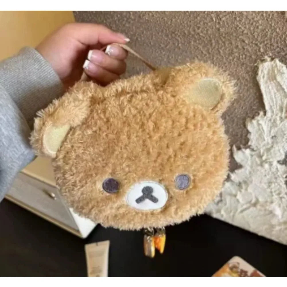 Anime Relaxed Bear Makeup Bag – Cute Plush Cosmetic & Jewelry Organizer Pouch for Women & Girls