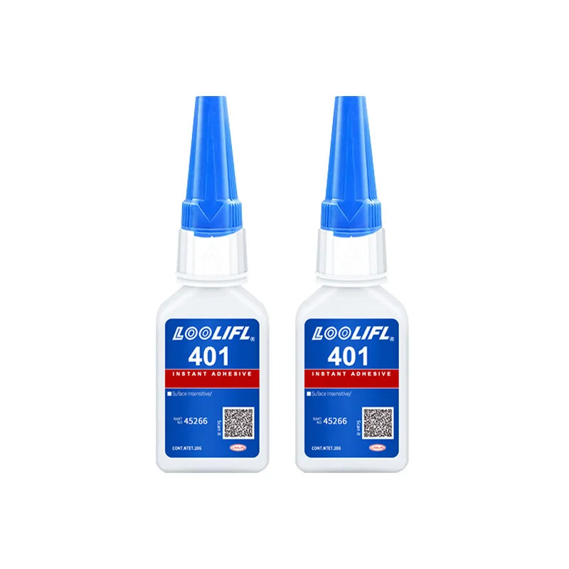 LOOLIFL 401 Super Cyanoacrylate Glue – Waterproof Medium CA Glue for Wood, Metal, Plastic, Ceramic & More (10ml or 20ml, Single or Multi-Packs)