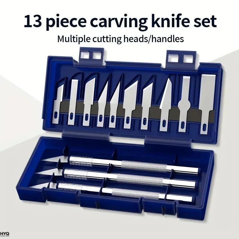 13-Piece Metal Paper Carving & Cutting Tool Kit – Precision Craft Knife Set for Scrapbooking, Stencils & Mixed Media Art
