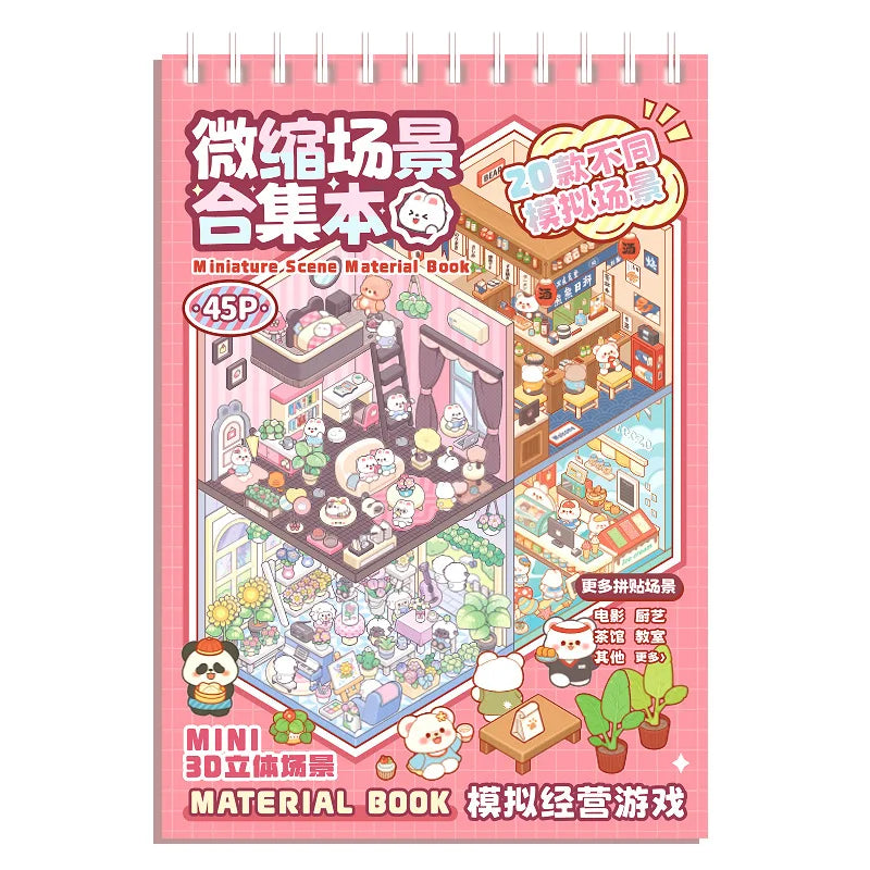 Mr. Paper 3D Landscape Scene Sticker Book – 45pcs Forest, Village & Cabin DIY Pocket Stickers for Planner, Journal & Birthday