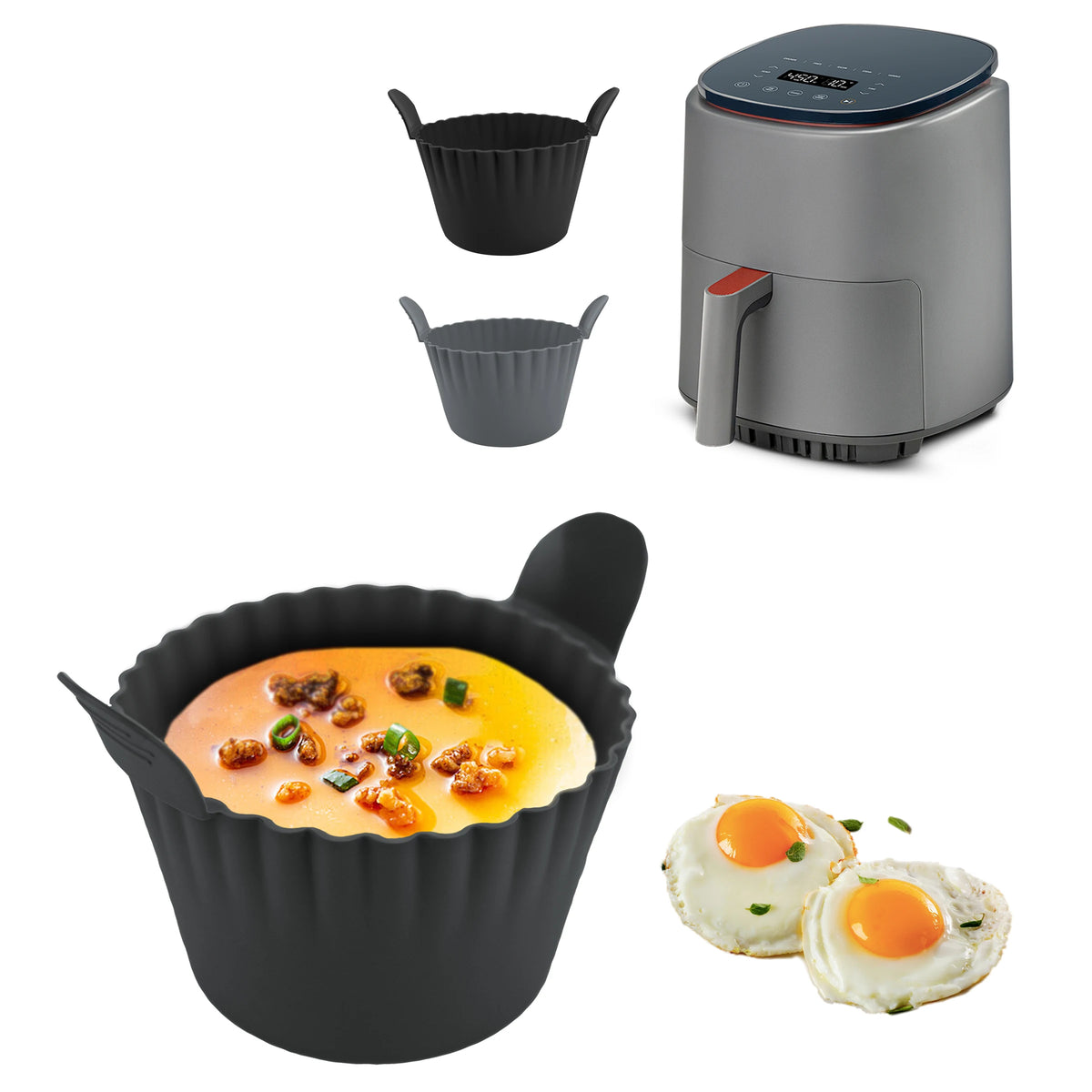Silicone Egg Cups Set – Non-Stick Boiled Egg Holders